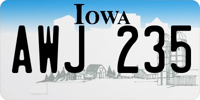 IA license plate AWJ235