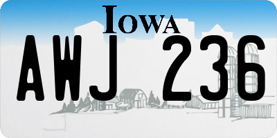 IA license plate AWJ236