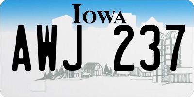 IA license plate AWJ237