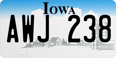 IA license plate AWJ238
