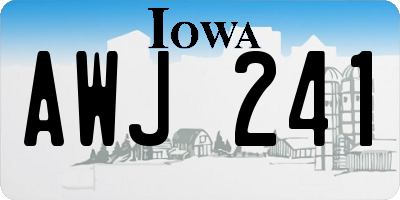 IA license plate AWJ241