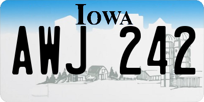 IA license plate AWJ242