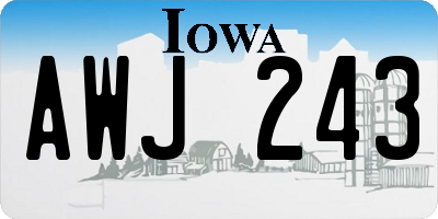 IA license plate AWJ243