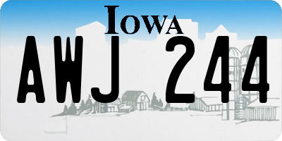 IA license plate AWJ244