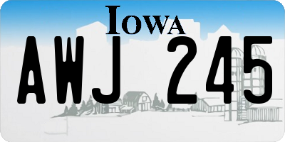 IA license plate AWJ245