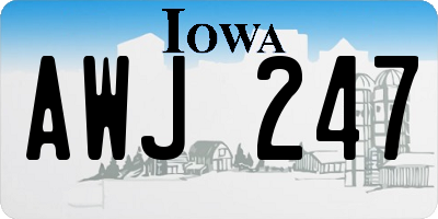 IA license plate AWJ247