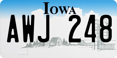 IA license plate AWJ248