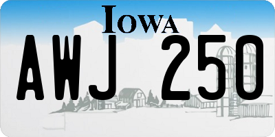 IA license plate AWJ250