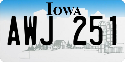 IA license plate AWJ251