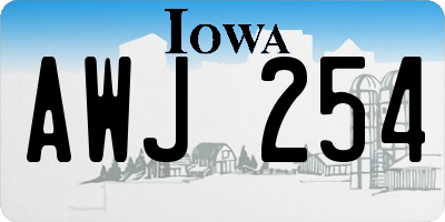 IA license plate AWJ254