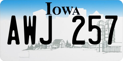 IA license plate AWJ257