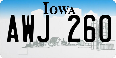 IA license plate AWJ260