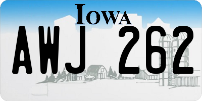 IA license plate AWJ262