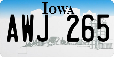 IA license plate AWJ265