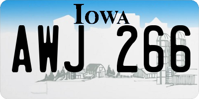 IA license plate AWJ266