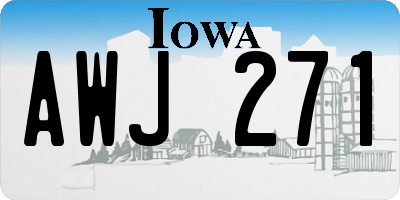 IA license plate AWJ271