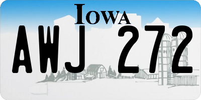 IA license plate AWJ272