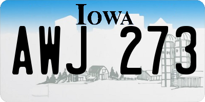IA license plate AWJ273