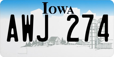 IA license plate AWJ274