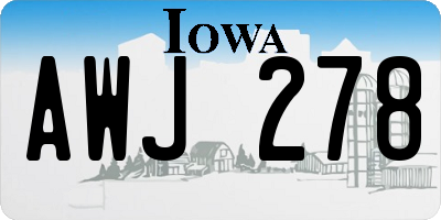 IA license plate AWJ278