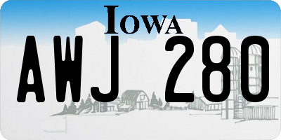 IA license plate AWJ280