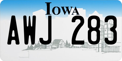 IA license plate AWJ283