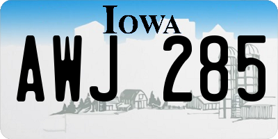 IA license plate AWJ285