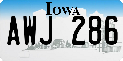 IA license plate AWJ286