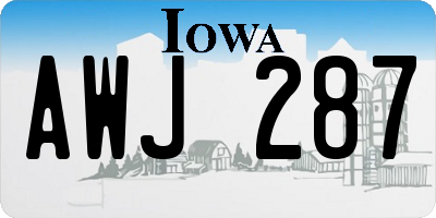 IA license plate AWJ287