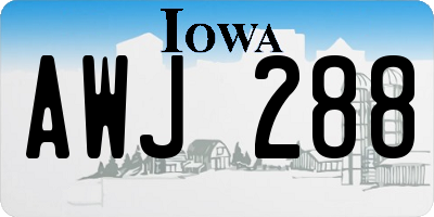 IA license plate AWJ288