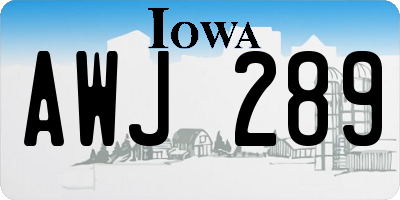 IA license plate AWJ289