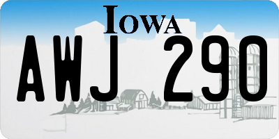 IA license plate AWJ290