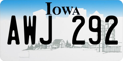 IA license plate AWJ292