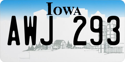 IA license plate AWJ293
