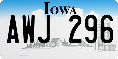 IA license plate AWJ296