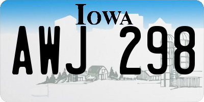 IA license plate AWJ298