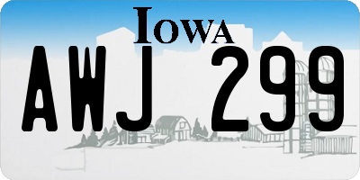 IA license plate AWJ299