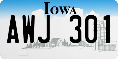 IA license plate AWJ301