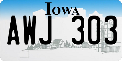 IA license plate AWJ303