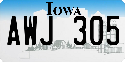 IA license plate AWJ305