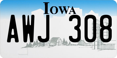 IA license plate AWJ308