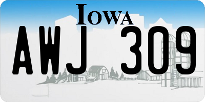 IA license plate AWJ309