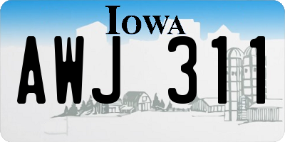 IA license plate AWJ311