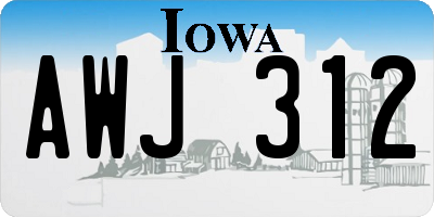 IA license plate AWJ312