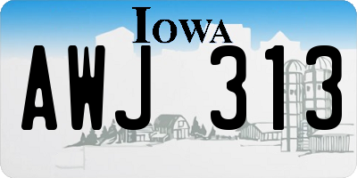 IA license plate AWJ313