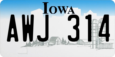 IA license plate AWJ314