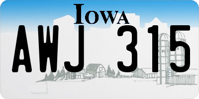 IA license plate AWJ315