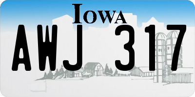 IA license plate AWJ317