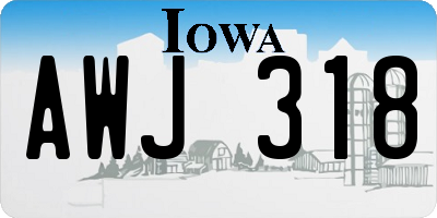 IA license plate AWJ318