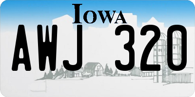 IA license plate AWJ320